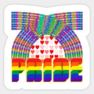 Pride - Double Rainbow and Hearts Sticker